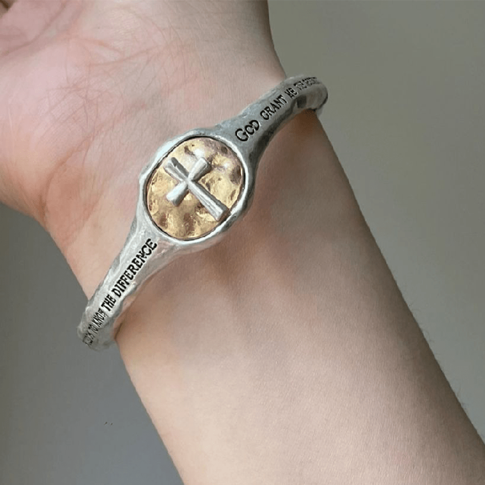 Christiandiscipleshop God's Gift Vintage Prayer Engraved Cross Bracelet