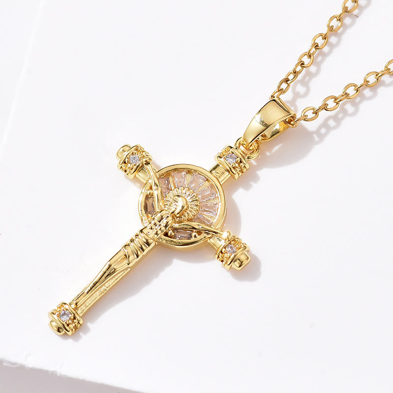 christiandiscipleshop Jesus Cross Crucifix Christian Faith Necklace