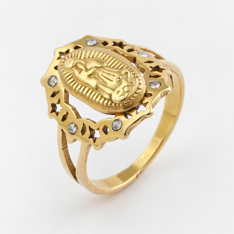 Christiandiscipleshop Our Lady of Guadalupe Delicate Skeleton Ring
