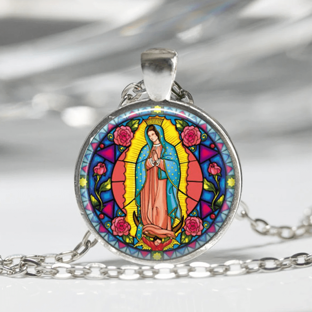 Christiandiscipleshop Santa Maria Our Lady Religious Glass Jewelry Set