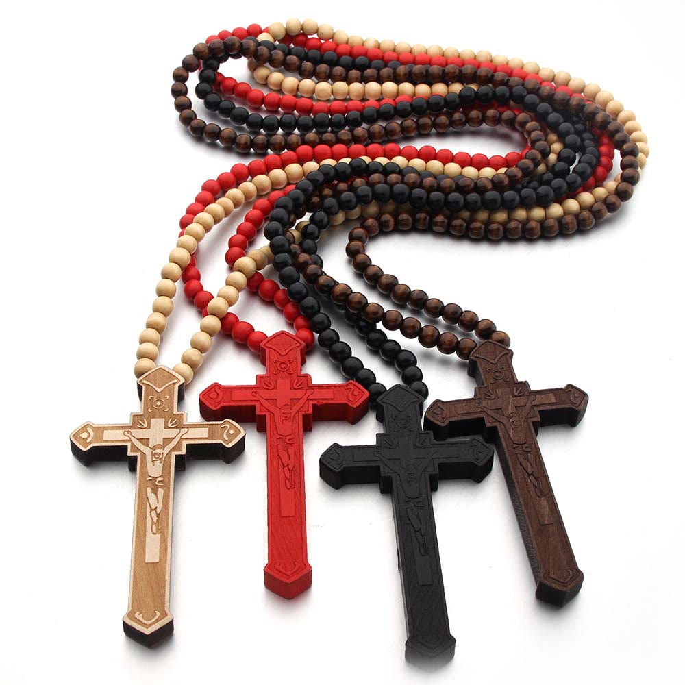 christiandiscipleshop Jesus Cross Wooden Necklace