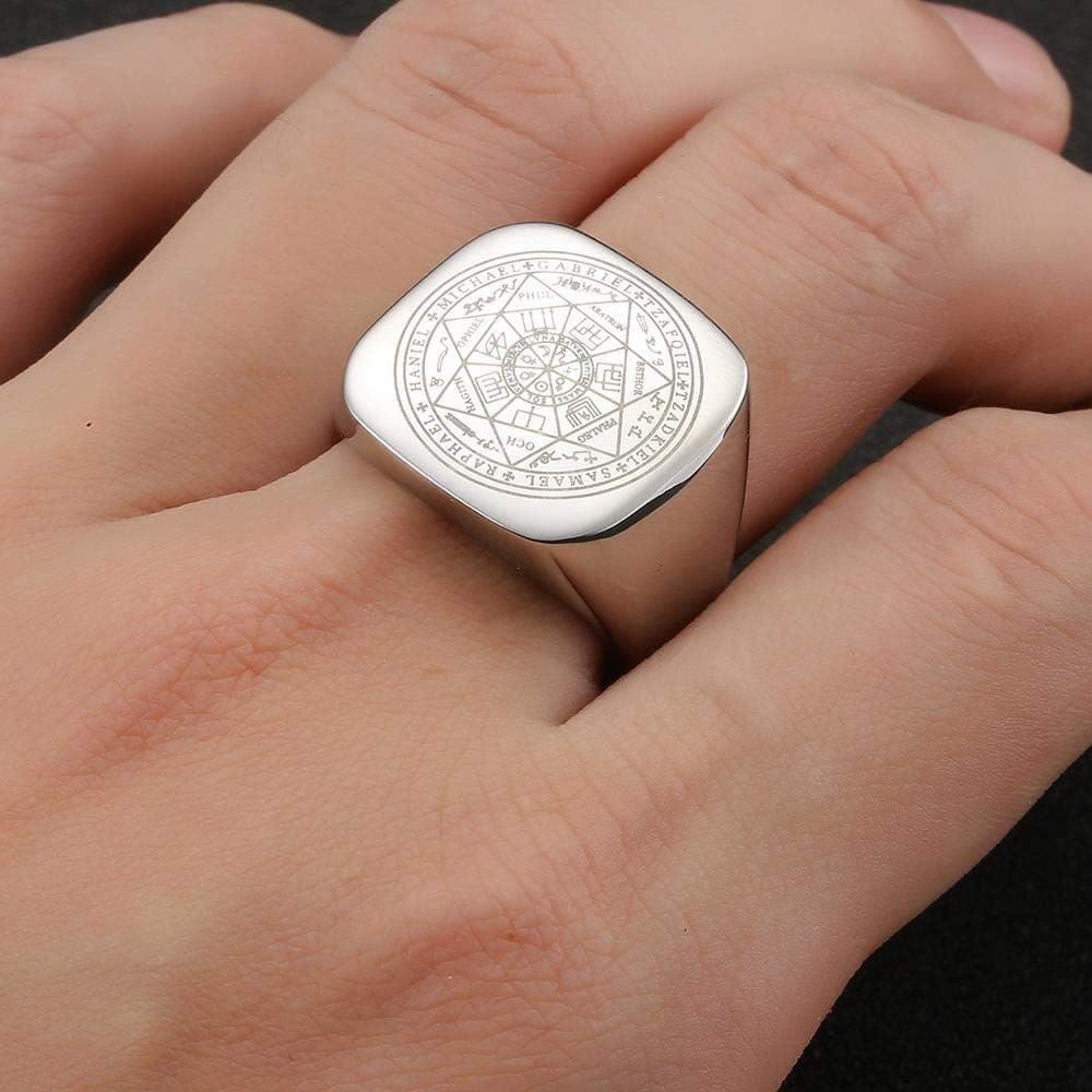 Christiandiscipleshop Seals of The Seven Archangels Protection Solomon Kabbalah Titanium Ring