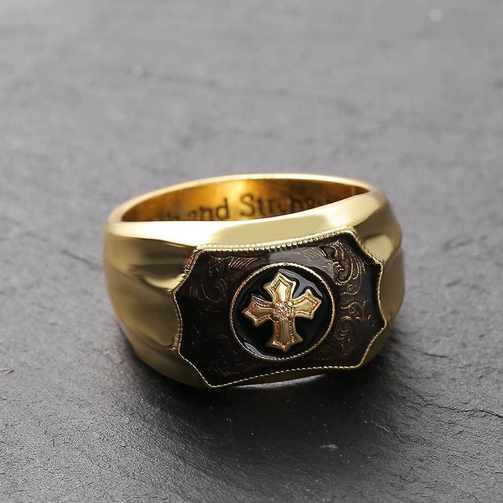 Christiandiscipleshop Faith and Strength Jesus Cross Religious Ring