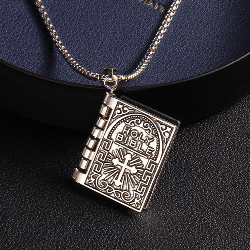christiandiscipleshop Turnable Cross Holy Bible Pendant Quality Necklace