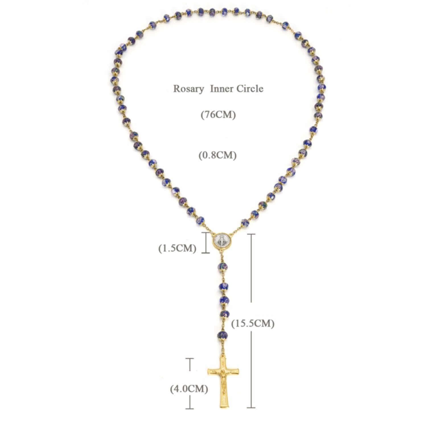 christiandiscipleshop Virgin Mary Glazed Multi-color Crystal Rosary
