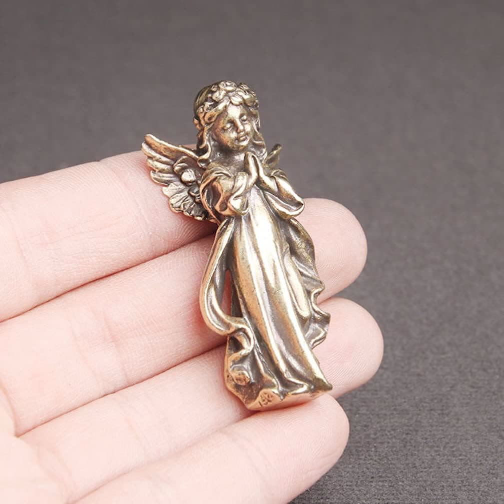 Christiandiscipleshop Retro Style Brass Stereoscopic Bronze Guardian Angel Desktop Decorations Ornament
