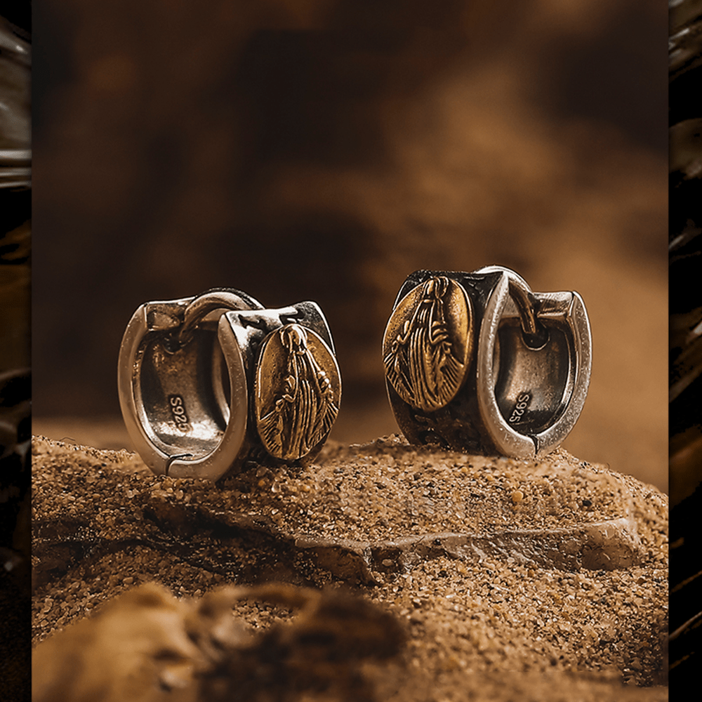 christiandiscipleshop Virgin Mary Silver Earrings Religion Jewelry