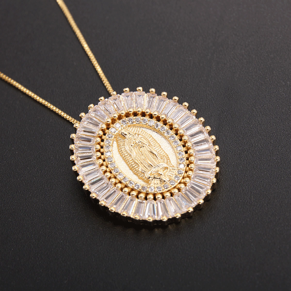 Christiandiscipleshop Our Lady of Guadalupe Zirconia Amulet Pendant Necklace