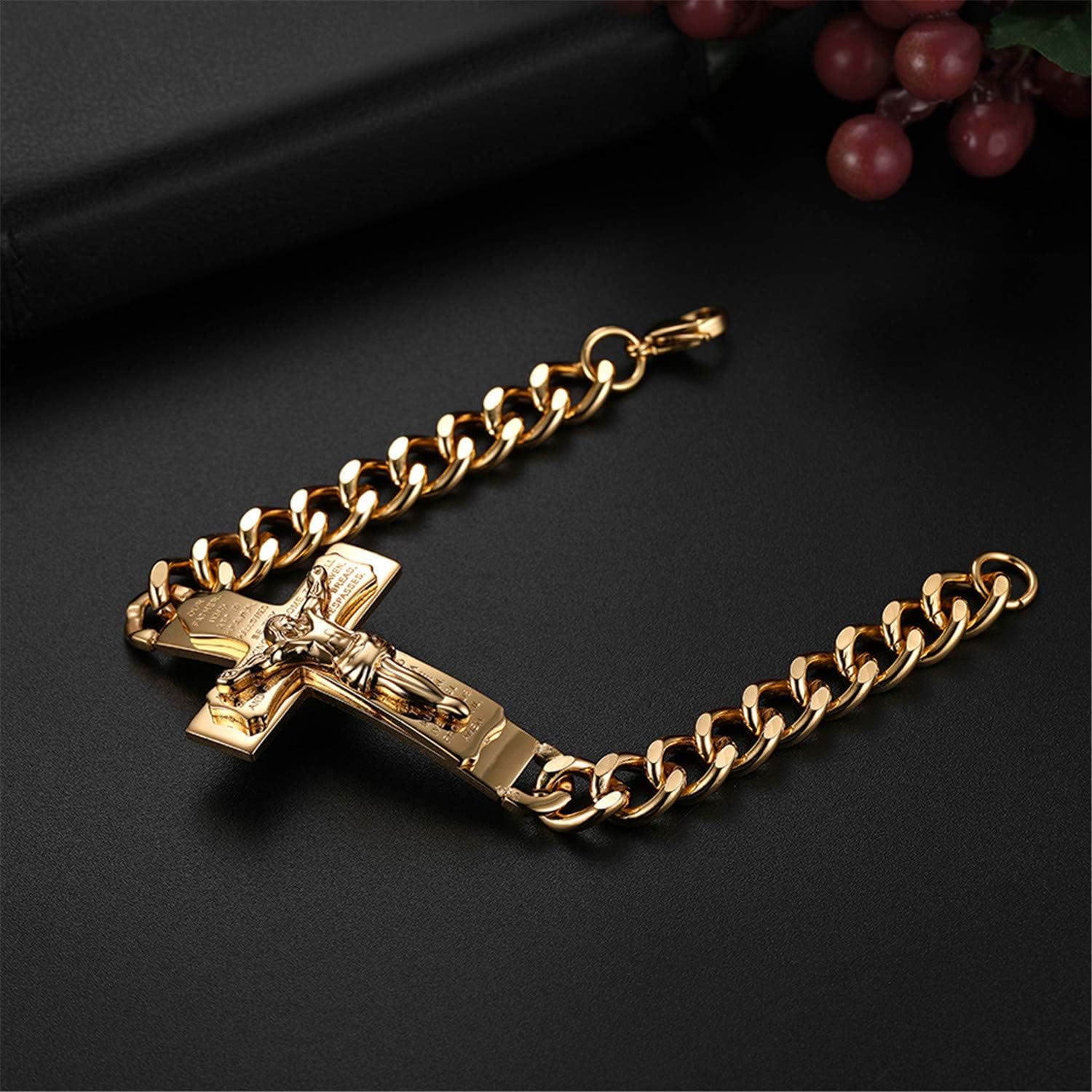Christiandiscipleshop Solid Jesus Cross Bible Verse Crucifix Prayer Bangle Bracelet