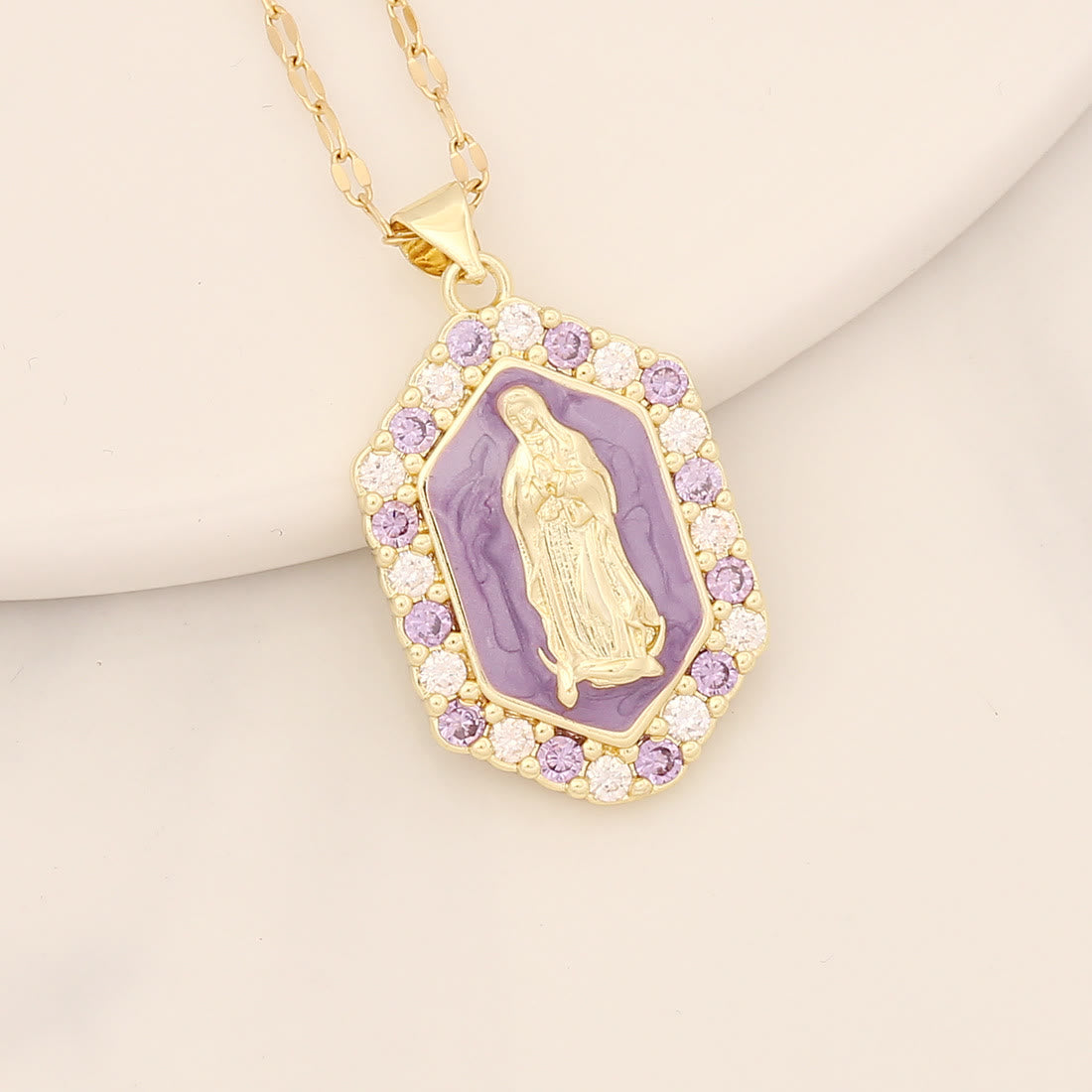 Christiandiscipleshop Exquisite Blessed Mary Micro-inlaid Zircon Necklace