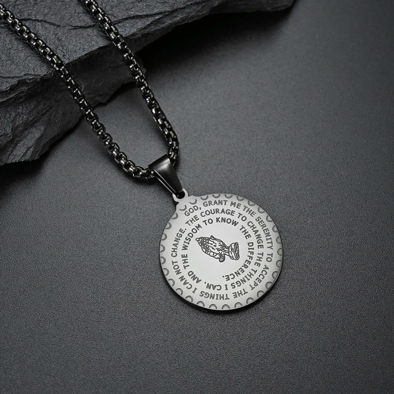 Christiandiscipleshop Praying Hands Round Plaque Necklace
