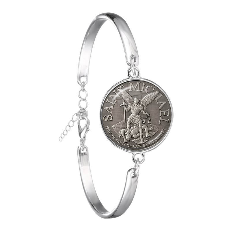 Christianartworkshop Archangel St. Michael Holy Shield Protection Time Gem Bracelet