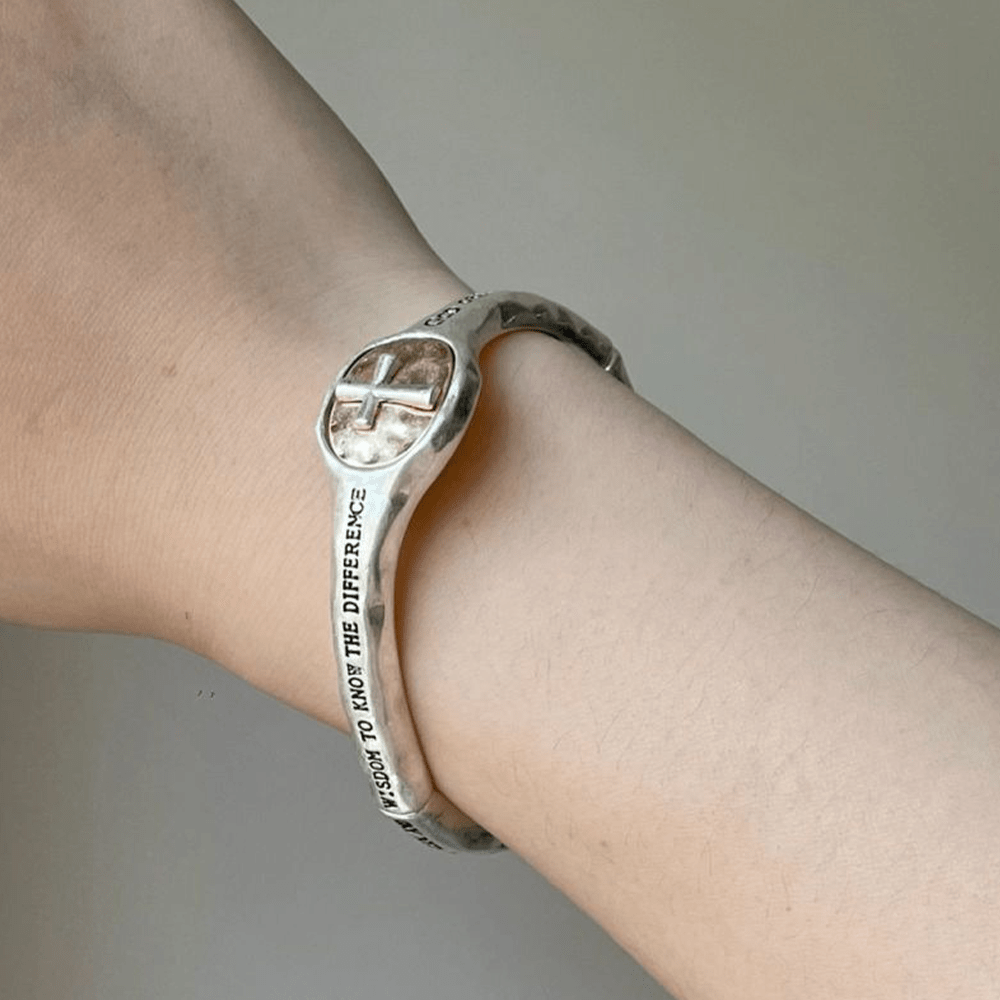 Christiandiscipleshop God's Gift Vintage Prayer Engraved Cross Bracelet