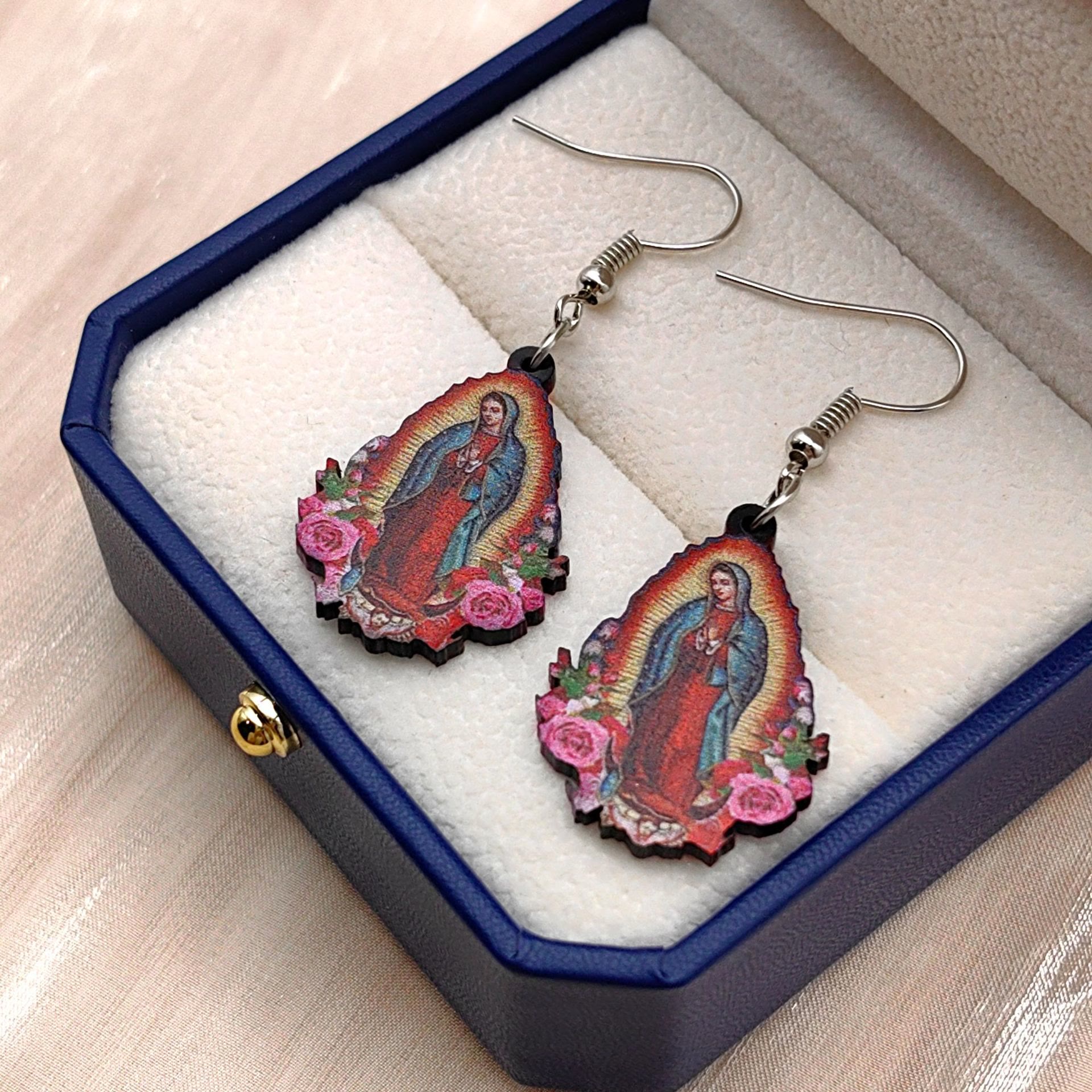 Christiandiscipleshop Our Lady Of Guadalupe Virgin Mary Colorful Earrings